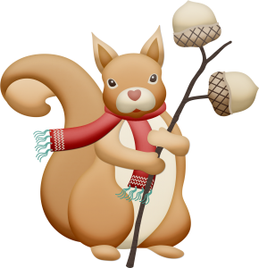 a cute autumn squirrel